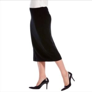 J. Peterman Classic Wool Black Pencil Skirt